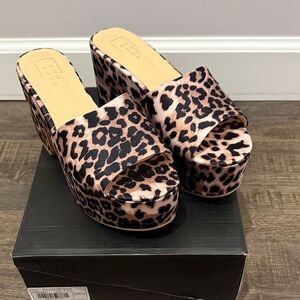 Shu Shop Giza Leopard Print Platform Wedge Sandals